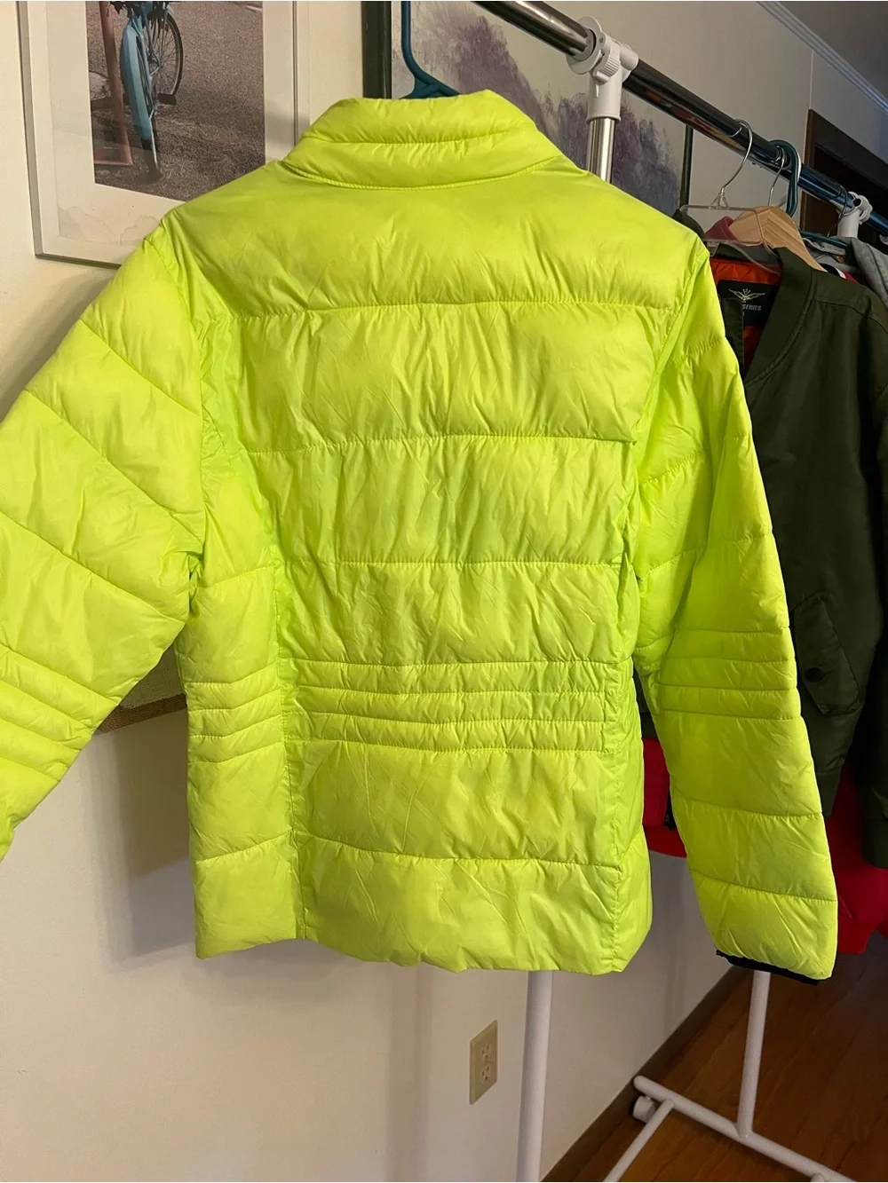 Justice Neon Lime Quilted Jacket Size 20